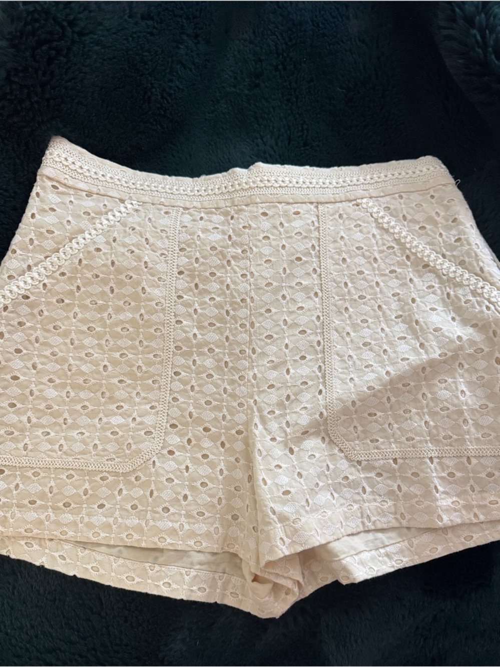 Cream Eyelet Zara Shorts XL NWT